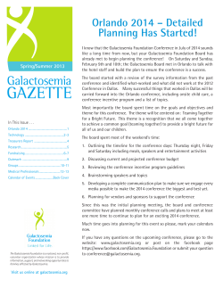 Summer 2013 - Galactosemia Foundation