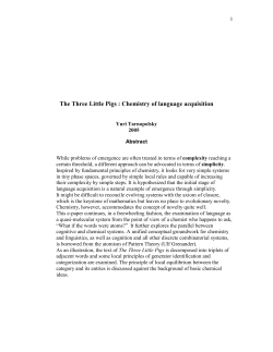 The Three Little Pigs : Chemistry of language