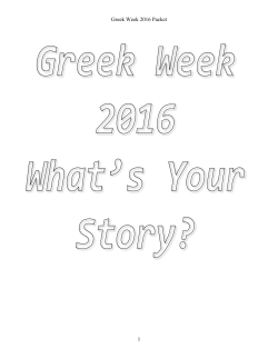 Greek Week 2016 Packet - Florida Atlantic University