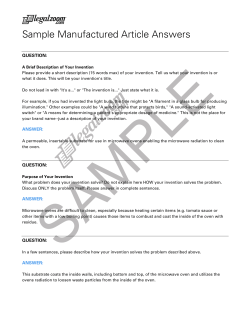 Sample Manufactured Article Answers