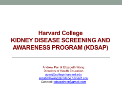 Kidney disease screening and awareness Program