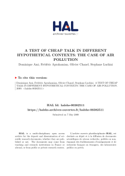 a test of cheap talk in different hypothetical contexts: the case