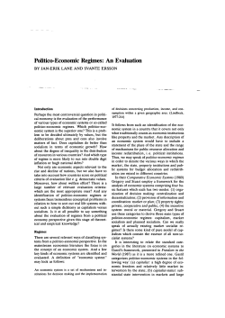 Politico-Economic Regimes: An Evaluation