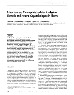 Extraction and Cleanup Methods for Analysis of Phenolic and