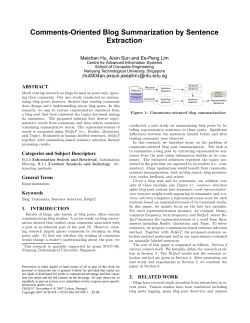 Comments-Oriented Blog Summarization by Sentence Extraction&lowast;
