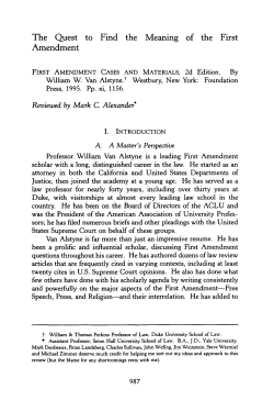 The Quest to Find the Meaning of the First Amendment