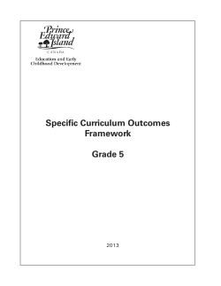 Specific Curriculum Outcomes, Grade 5