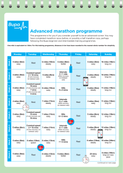 Advanced marathon programme