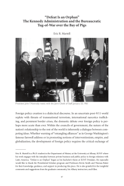 The Kennedy Administration and the Bureaucratic Tug-of