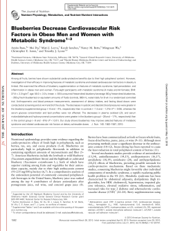 Blueberries Decrease Cardiovascular Risk Factors