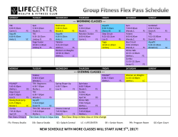 Fitness Flex Pass Schedule