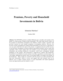Pensions, Poverty and Household Investments in Bolivia
