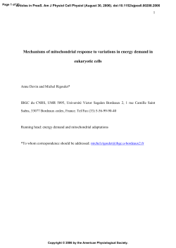 Mechanisms of mitochondrial response to variations in energy