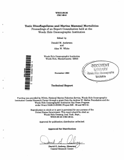 Toxic Dinoflagellates and Marine Mammal Mortalities