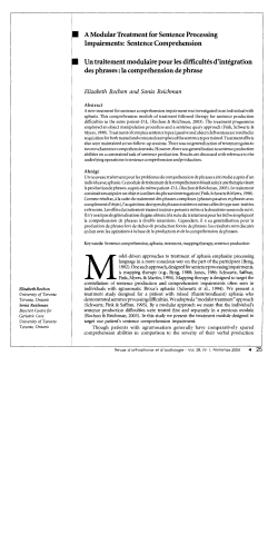 A Modular Treatment for Sentence Processing Impairments