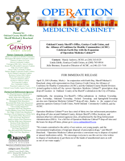 2015 OCSO Operation Medicine Cabinet