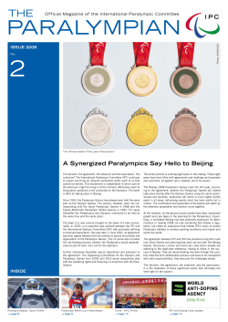 No. 2 | 2008Read this issue of `The Paralympian`