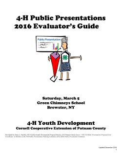 4-H Public Presentations - Cornell Cooperative Extension Putnam