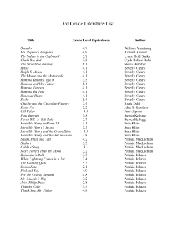 3rd Grade Literature List - Northside Christian Academy