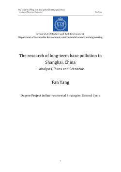 The research of long-‐term haze pollution in Shanghai