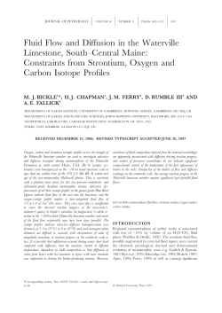 Fluid Flow and Diffusion in the Waterville Limestone, South&ndash;Central