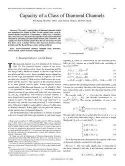 Capacity of a Class of Diamond Channels