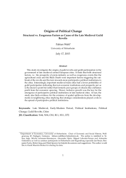 Origins of Political Change - European Historical Economics Society
