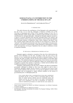suri ratnapala`s contribution to the understanding of the rule
