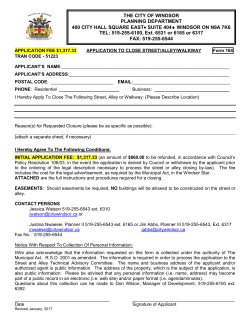 Form # 164 - City Of Windsor