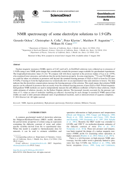 NMR spectroscopy of some electrolyte solutions to 1.9GPa