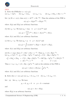 Homework 1 &sect;12.1 1. Solve the PDEs(for u = u(x, y)). (a) uxx = 4y2u