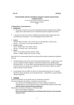 Grammatically relevant ontological categories underlie