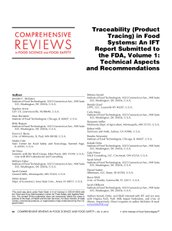 Traceability (Product Tracing) in Food Systems
