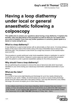 Loop diathermy under local or general anaesthetic following a