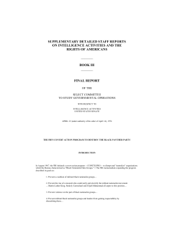 supplementary detailed staff reports on intelligence