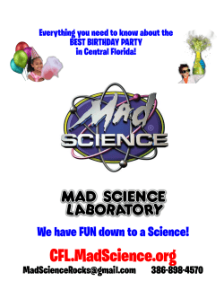 Some things to keep in mind when booking a Mad Science birthday