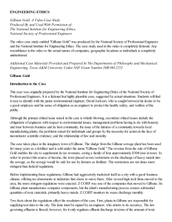 ENGINEERING ETHICS Gilbane Gold: A Video Case Study