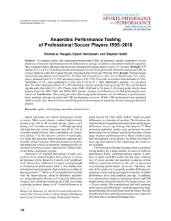 Anaerobic Performance Testing of Professional Soccer Players