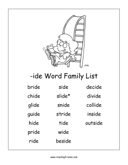 IDE Word Family Worksheets