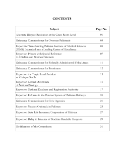 CONTENTS - Wafaqi Mohtasib