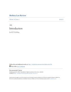 Introduction - Scholarly Commons at Hofstra Law