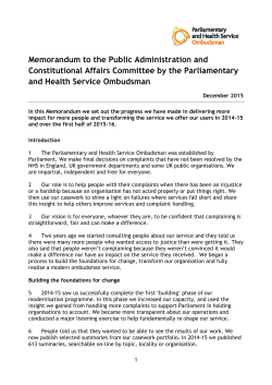 Memorandum to the Public Administration and Constitutional Affairs