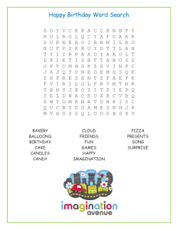 Happy Birthday Word Search