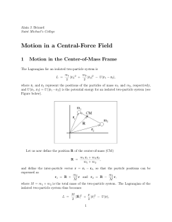 Motion in a Central-Force Field