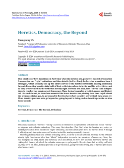 Heretics, Democracy, the Beyond - Scientific Research Publishing