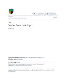 Neither Sound Nor Sight - Yale Law School Legal Scholarship