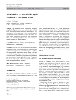 Mitochondria &mdash; key roles in sepsis