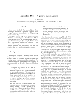 Extended BNF &mdash; A generic base standard