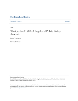 The Crash of 1987: A Legal and Public Policy Analysis