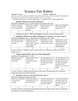Science Fair Rubric